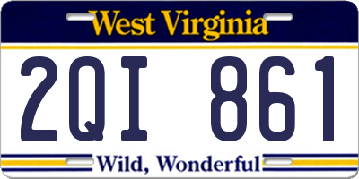 WV license plate 2QI861