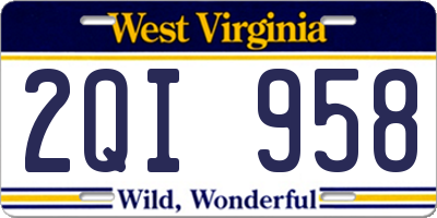 WV license plate 2QI958