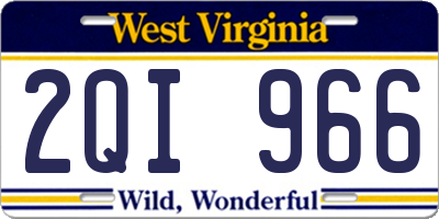 WV license plate 2QI966