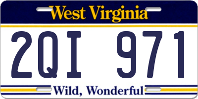 WV license plate 2QI971