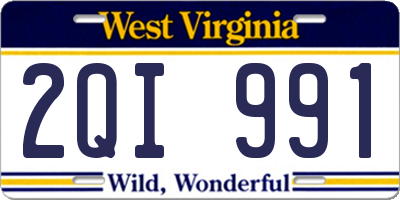 WV license plate 2QI991