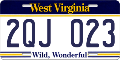 WV license plate 2QJ023