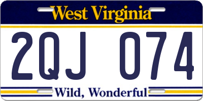 WV license plate 2QJ074