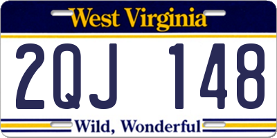 WV license plate 2QJ148