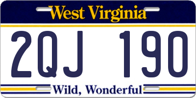 WV license plate 2QJ190