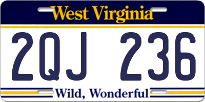 WV license plate 2QJ236
