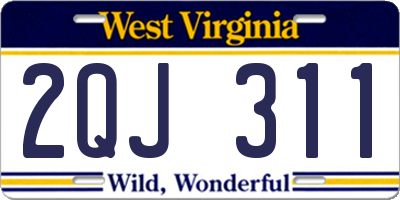 WV license plate 2QJ311