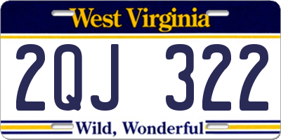 WV license plate 2QJ322