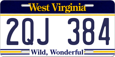 WV license plate 2QJ384