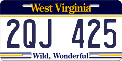 WV license plate 2QJ425