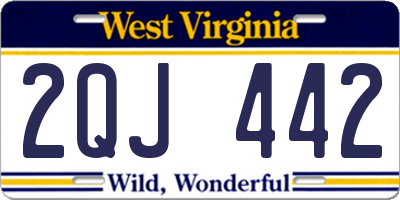 WV license plate 2QJ442