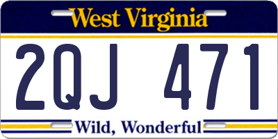 WV license plate 2QJ471
