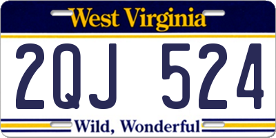 WV license plate 2QJ524