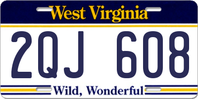 WV license plate 2QJ608