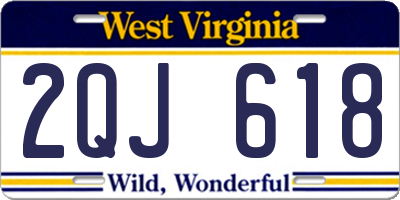 WV license plate 2QJ618