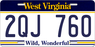 WV license plate 2QJ760