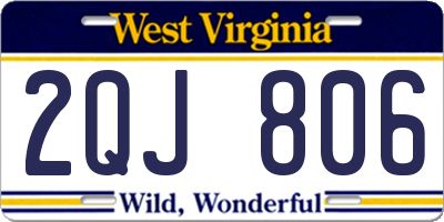 WV license plate 2QJ806