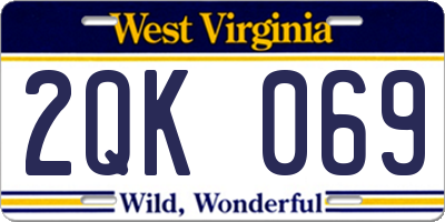 WV license plate 2QK069