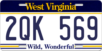 WV license plate 2QK569