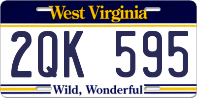 WV license plate 2QK595