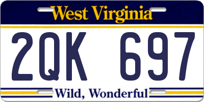 WV license plate 2QK697