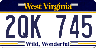 WV license plate 2QK745