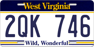 WV license plate 2QK746