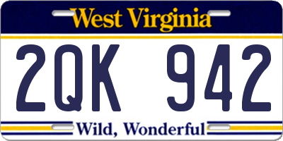 WV license plate 2QK942