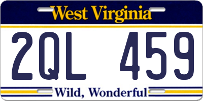 WV license plate 2QL459