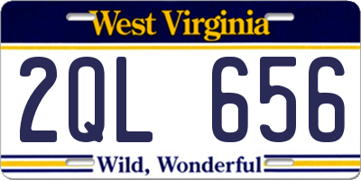 WV license plate 2QL656