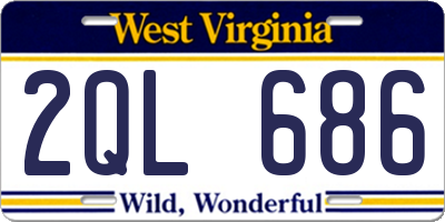 WV license plate 2QL686
