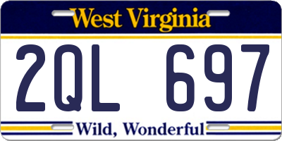 WV license plate 2QL697