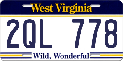 WV license plate 2QL778