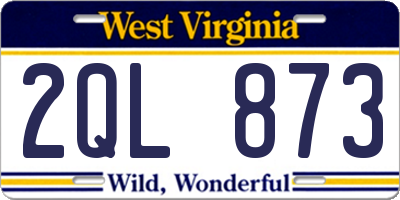 WV license plate 2QL873