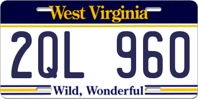 WV license plate 2QL960