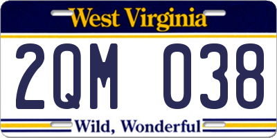 WV license plate 2QM038