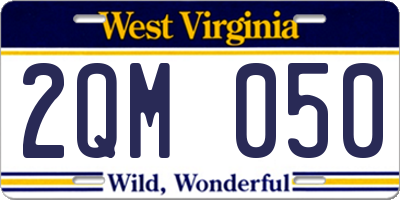 WV license plate 2QM050