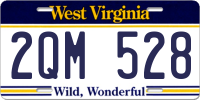 WV license plate 2QM528
