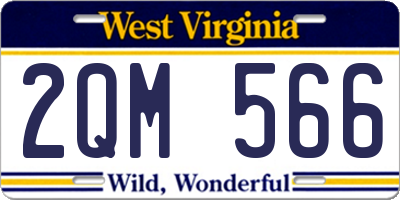 WV license plate 2QM566