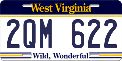 WV license plate 2QM622