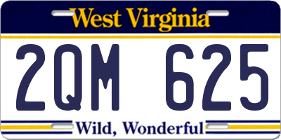 WV license plate 2QM625