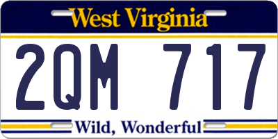 WV license plate 2QM717
