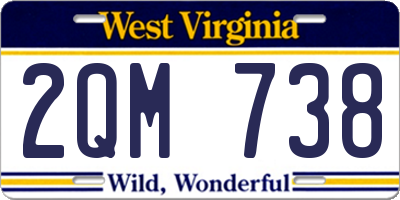 WV license plate 2QM738