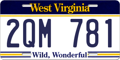WV license plate 2QM781