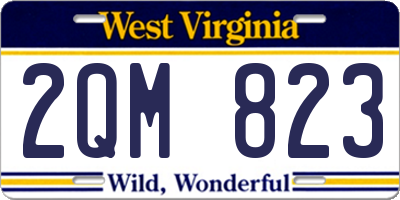 WV license plate 2QM823