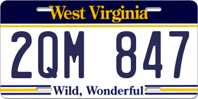 WV license plate 2QM847