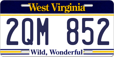 WV license plate 2QM852