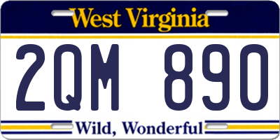 WV license plate 2QM890
