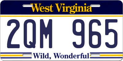 WV license plate 2QM965