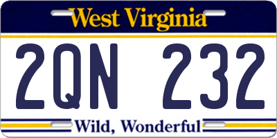 WV license plate 2QN232